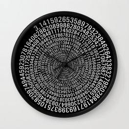 Pi - black Wall Clock