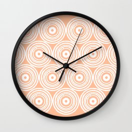 Pantone Peach Fuzz Circle Pattern Wall Clock