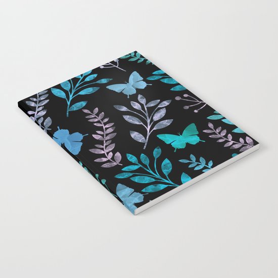 Watercolor flowers & butterflies II Notebook