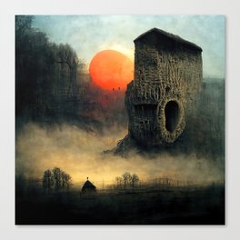 Sunset on a strange alien world Canvas Print