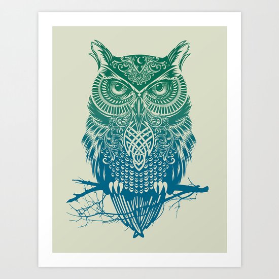 Warrior Owl Art Print