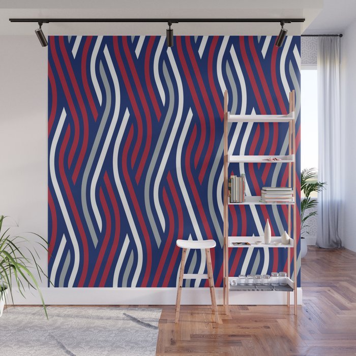 TEAM COLORS 4 NAVY, DK RED, WHITE Wall Mural