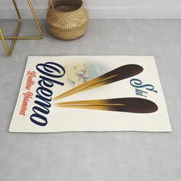 Okemo Ludlow Vermont Ski poster in a beautiful vintage style. Rug