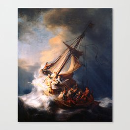 The Storm On The Sea Of Galilee Painting By Rembrandt Canvas Print
