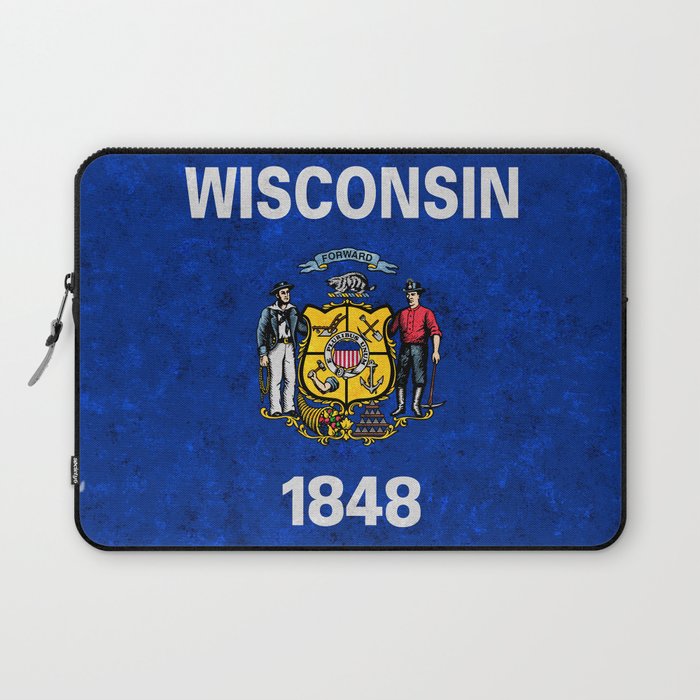 Flag of Wisconsin US Flags State Banner Standard Colors Laptop Sleeve