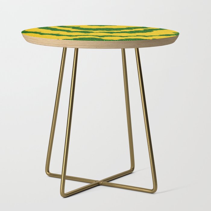 Gold & Green Flower Collage Side Table