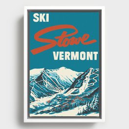 Stowe, Vermont Vintage Ski Poster Framed Canvas