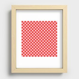 Checker Pattern 348 Red and Pink Recessed Framed Print