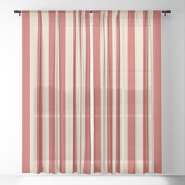Vintage pink stripes Sheer Curtain