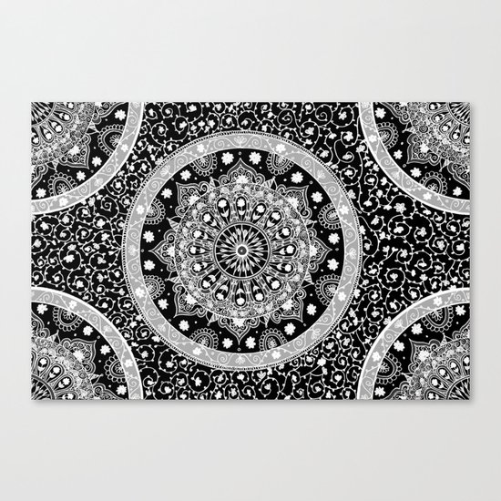 Black and White Mandala Canvas Print