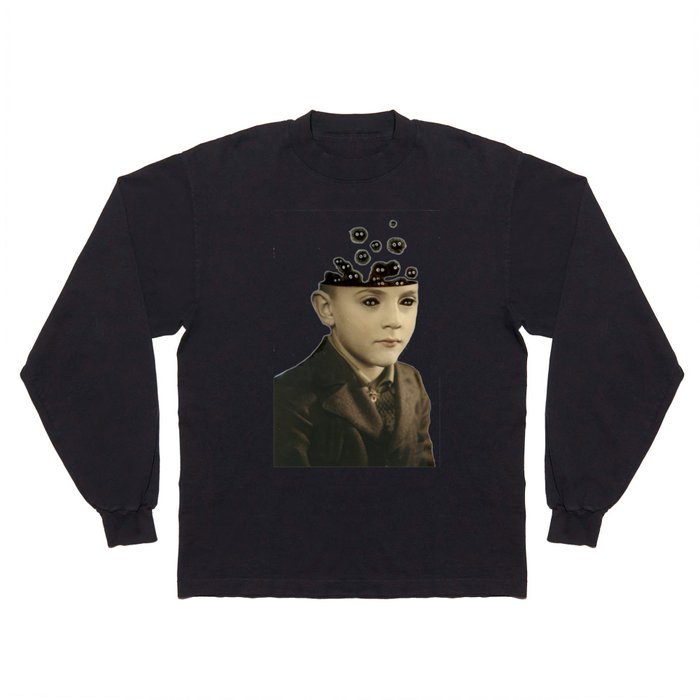 Fur Brains - Hand Painted Vintage Photography Long Sleeve T Shirt