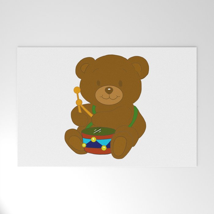 Drummer Bear Welcome Mat By Littlelassie Society6