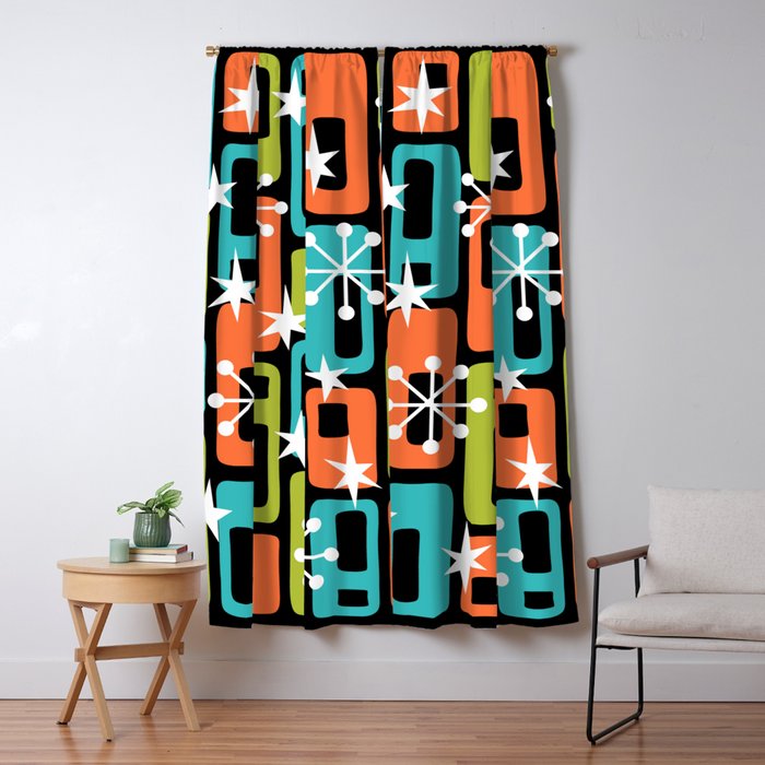 Mid Century Modern Atomic Sparkles 244 Blackout Curtain by Tony Magner Design Society6