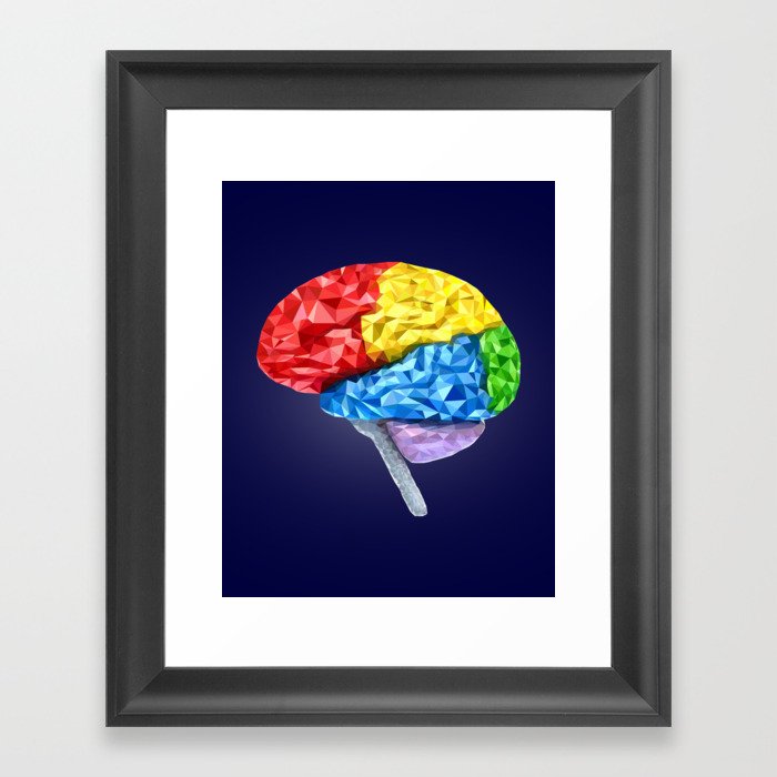 Brain Geometry Framed Art Print