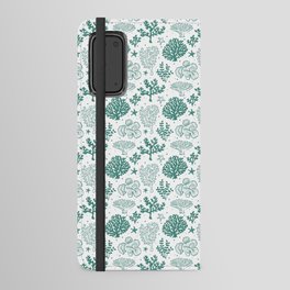 Green Blue Coral Silhouette Pattern Android Wallet Case