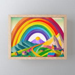 Rainbow Village #4 Framed Mini Art Print
