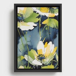 Gardening 101 watercolor art and home decor Framed Canvas