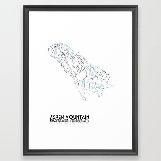 Aspen, CO - Aspen Mountain (Ajax) - Minimalist Trail Map ...