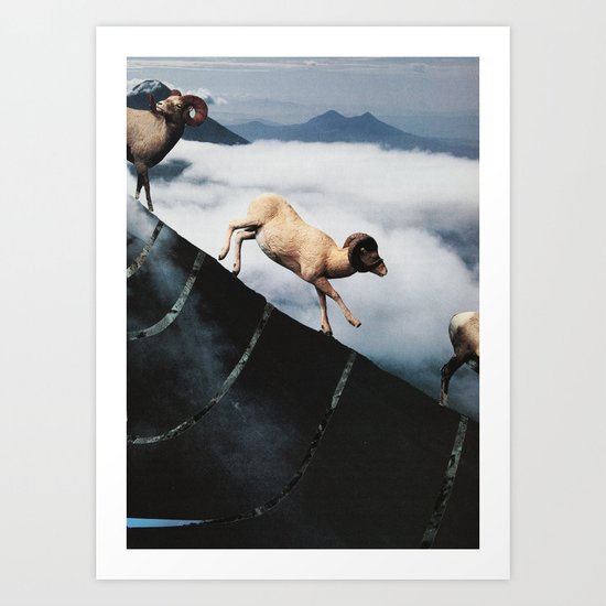 rampaging mountain goats Art Print