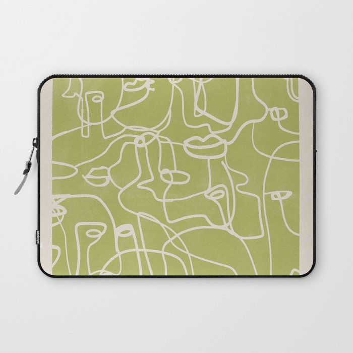 abstract line art faces Laptop Sleeve