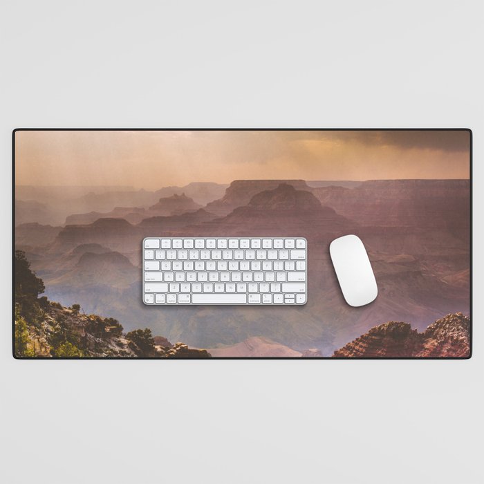 Grand Canyon Rainfall - South Rim Desk Mat