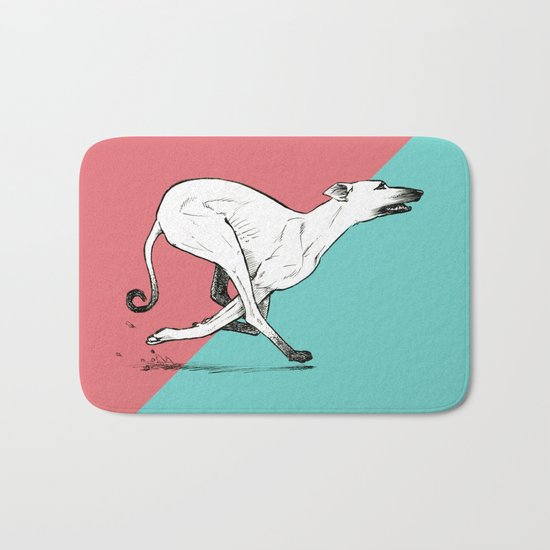 Run Greyhound! Bath Mat
