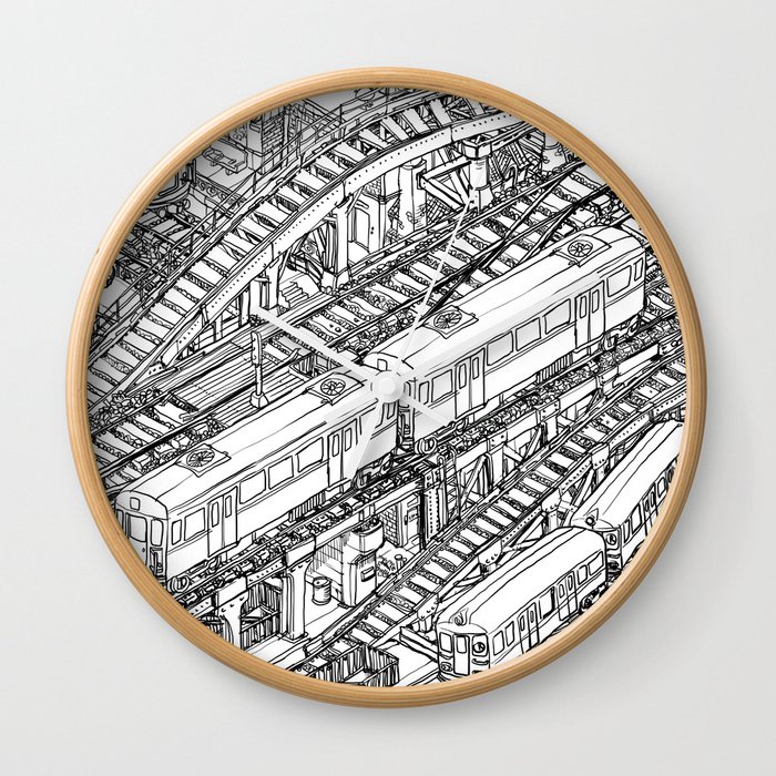 The Town of Train 3 Wall Clock