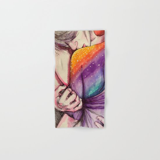 cosmic shoulder kiss Hand & Bath Towel