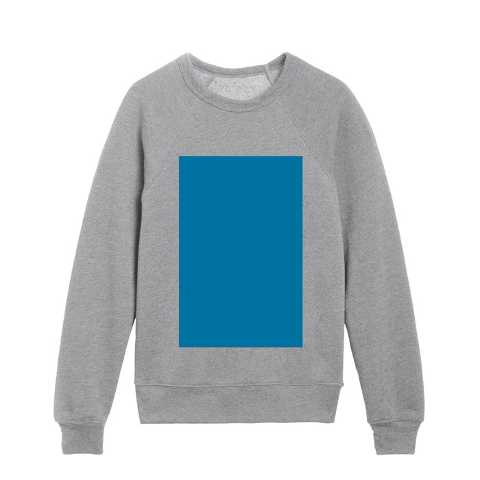 Medium Blue Solid Color Pairs Pantone Hawaiian Surf 18-4538 TCX Kids Crewneck