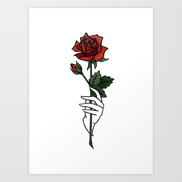 Red Rose Art Print By Bunnymiele Society6 Red Rose Art Print By Bunnymiele Society6