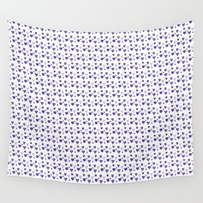 Purple Heart Pattern Wall Tapestry