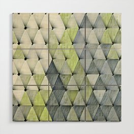 Textured Triangles Lime Gray Wood Wall Art