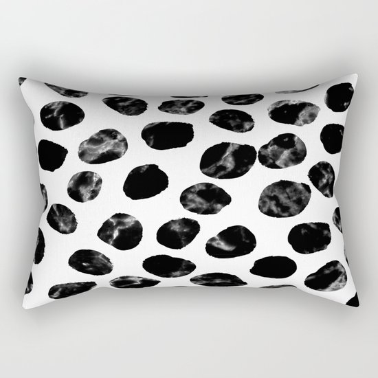 Jacson - minimal black and white modern abstract art print dots polka dots brushstrokes urban bklyn Rectangular Pillow