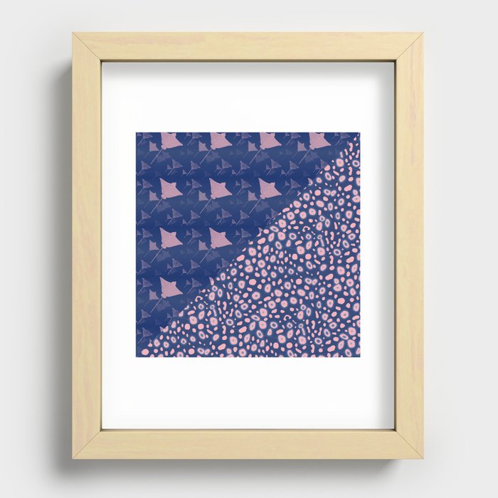 Manta Eagle Ray pattern Recessed Framed Print