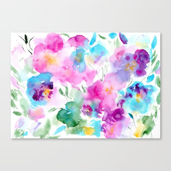 Floral abstraction #4 || watercolor Canvas Print