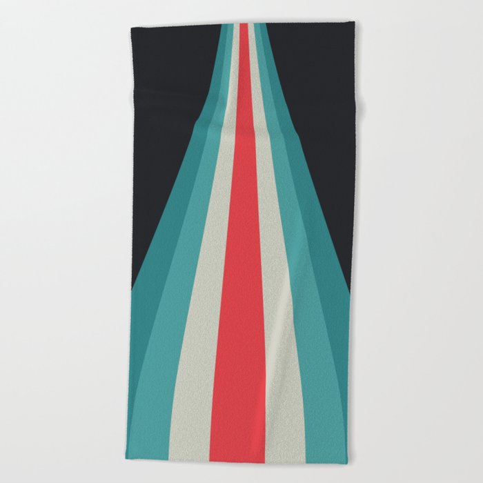 Retro design with stripes Beach Towel