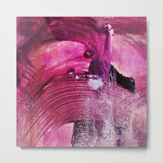 brush strokes ruby red Metal Print