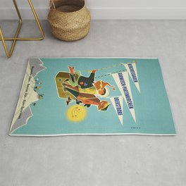 Vintage poster - Bavarian Alps Area & Throw Rug