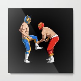 Mexican Wrestler Lucha Libre Metal Print