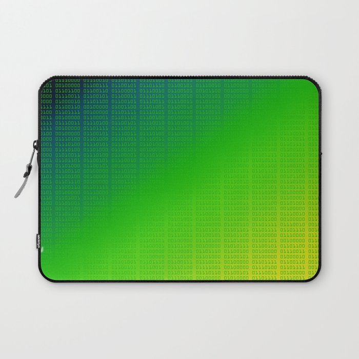 Neon Green Binary Code Laptop Sleeve