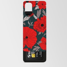Red poppies on a dark background Android Card Case