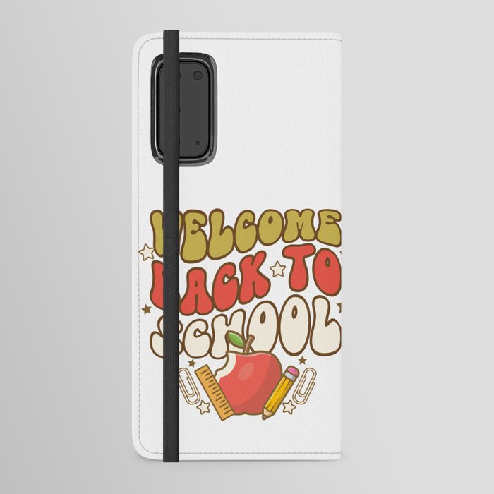 Welcome back to school retro vintage art Android Wallet Case