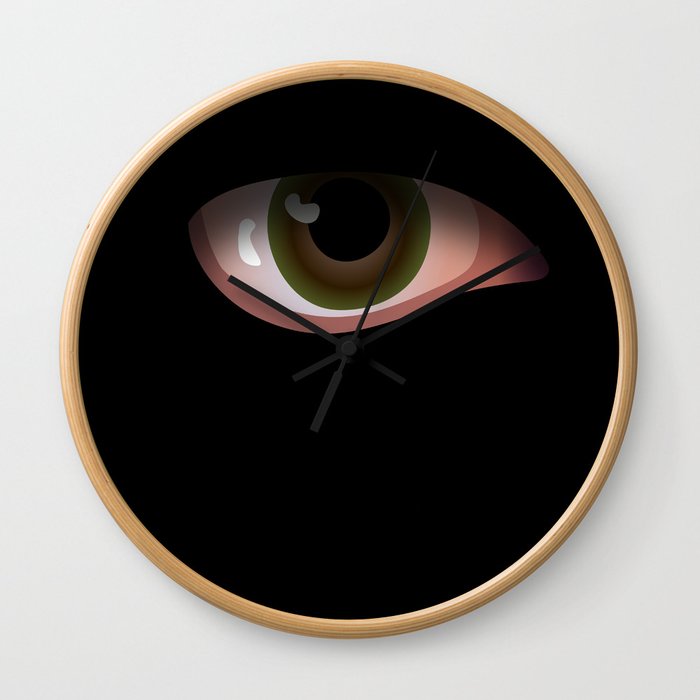 Eye in Black Wall Clock