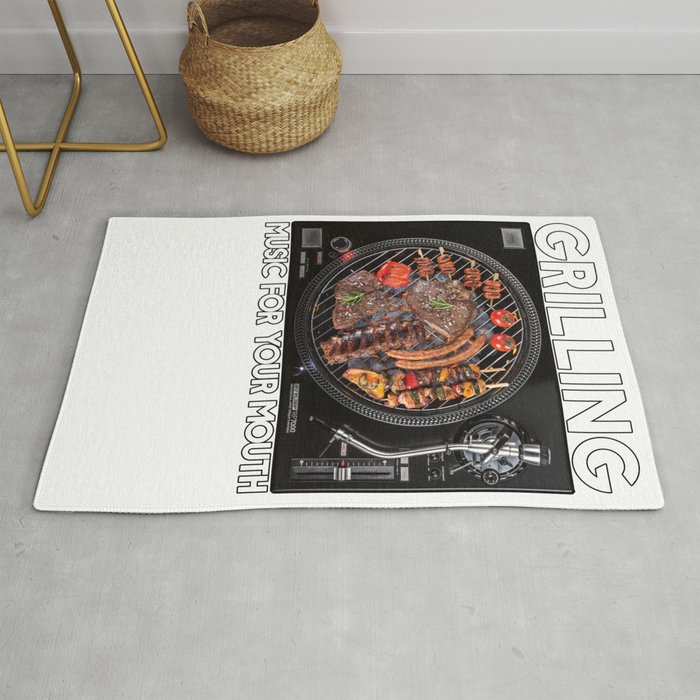 Grilling Music for Your Ears Backyard Grill Party Rug
