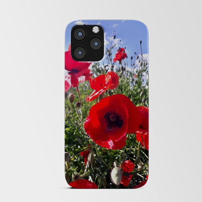 Suburbian summer blooming poppy field iPhone Card Case