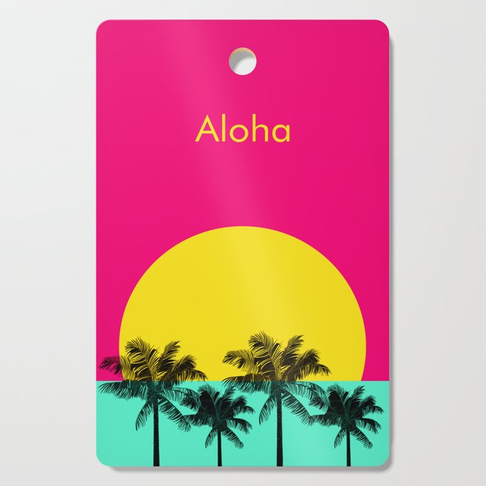 Aloha summer sunset Cutting Board