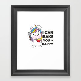 I Can Bake You Happy Sweet Unicorn Bakes Framed Art Print