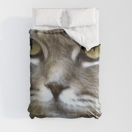 Stunning Grey Cat Pet Artistic Portrait Comforter