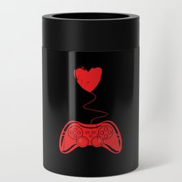 Gamer Game Gaming Hearts Day Valentines Day Can Cooler