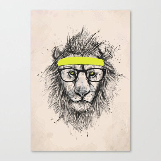 Hipster lion (light version) Canvas Print